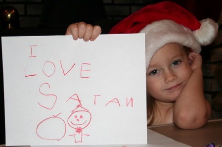 ahigherdemise:  Damn satanists are starting em early!