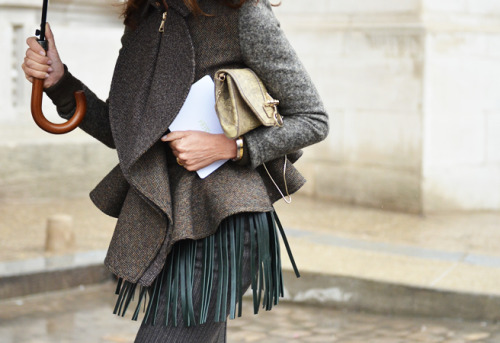 theheartland: Green leather fringe top?! amazing.