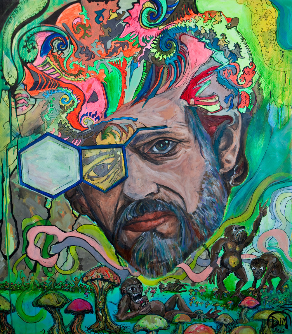 thelookingglassgallery:  &ldquo;Fractal Hippy - Terence McKenna&rdquo; by