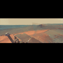 dvdp:  Greeley Haven MarsThis full-circle scene combines 817 images taken by the panoramic camera (Pancam) on NASA’s Mars Exploration Rover Opportunity. It shows the terrain that surrounded the rover while it was stationary for four months of work during