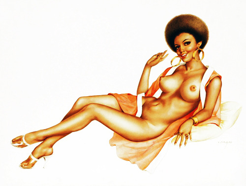 vintagegal:  African American pin-up illustrations for Playboy magazine by Alberto Vargas c. 1960’s-1970’s 
