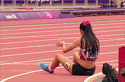 oliviergiroudd:  This really shows the true spirit of the Olympic games. Turkish runner Merve Aydin injured herself during an 800m heat, but still carried on a whole lap visibly in excruciating pain before limping over the finish line and falling to the