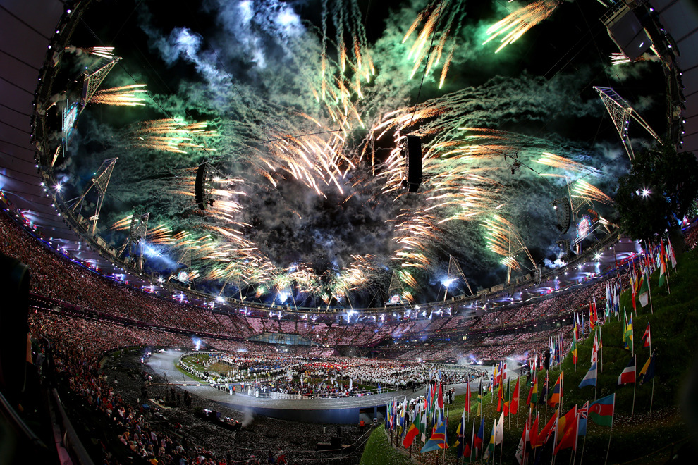 createthisdestroythat:  Fireworks illuminate the sky during the opening ceremony