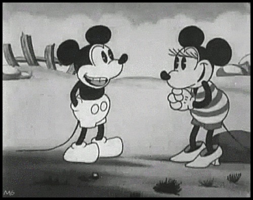  Mickey and Minnie Mouse in Walt Disney’s “Wild Waves” (1929) 