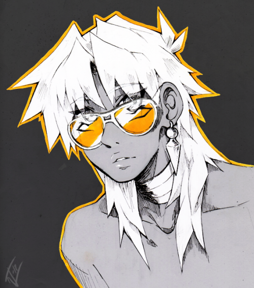 jeniac: Got the idea from my sister who drew cute Marik with orange sunglasses. :~D (Too bad she doesn’t post her drawings online too often, because she totally should. DID YOU HEAR THAT, TK? Yes? Good. Now, go fix your mistake.) I think I have to