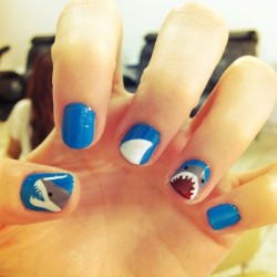 nailpornography:  Shark week nails! 