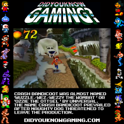 didyouknowgaming:  Crash Bandicoot.  Submitted