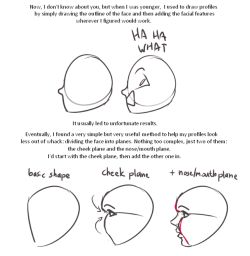 lesbiaaans:  So my friend Night expressed a general desire for help with profiles, and I figured I’d go ahead and whip this up! I’m no anatomy master or anything, but this is stuff that helps me quite a bit, so I figured I’d share… even if I have