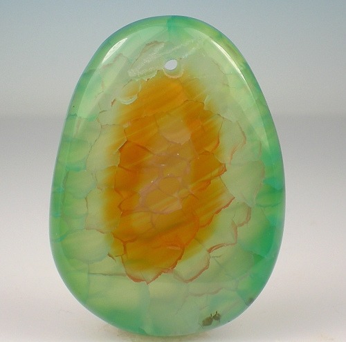 roccocantodea:  Green &amp; Orange Dragon Veins Chalcedony