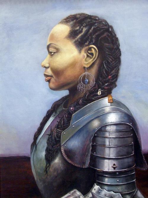 fuckyeahwarriorwomen:[ Description: A woman with dark skin and long dark hair styled in cornrows and