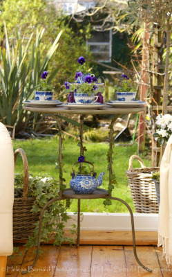 dyingofcute:  blue tea party for flowers