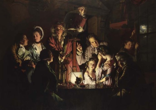 Joseph Wright of Derby, An Experiment on a Bird in the Air Pump.  Oil on canvas, 183 × 244 cm (6 × 8