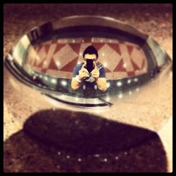 Mirror-effect, fisheye, while waiting for Sam (Taken with Instagram at California Fitness)