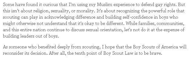 iamnotharaam:  A Muslim Eagle Scout speaks on his disappointment on the exclusion