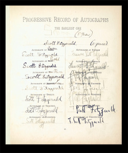  F. Scott Fitzgerald’s signature throughout