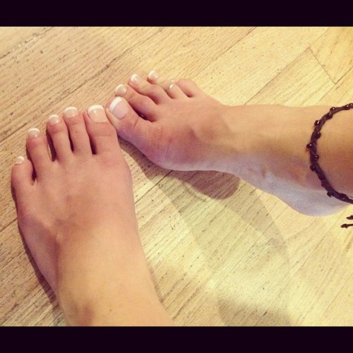 seradonis: got my piggies done! #nails #toes #feet #pedicure #pedi #frenchpedicure #frenchmanicure #