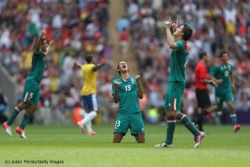 olympicmoments:  Diego Reyes of MEX celebrates winning the gold medal after victory in the Men’s Football between MEX and BRA