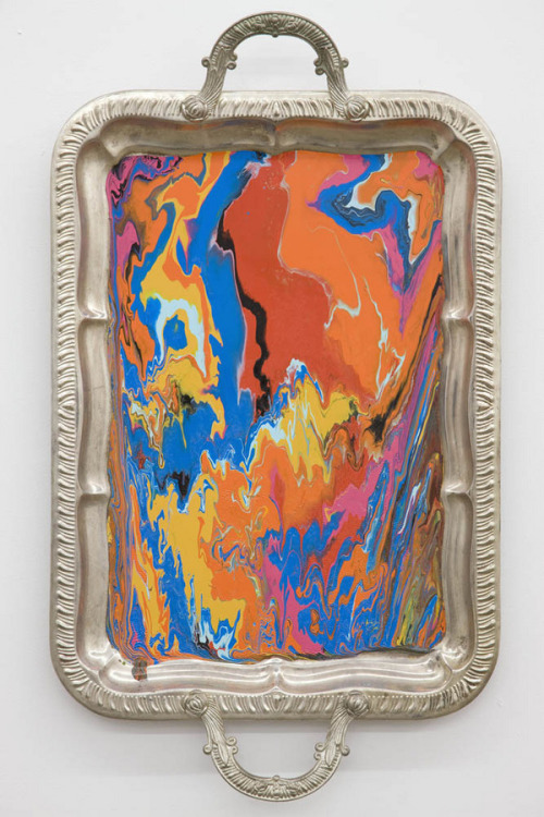 museumuesum:  Robert Melee Disco Tray, 2008Silver tray, enamel paint22 1/2 X 10 X 2 in. (57.15 X 25.4 X 5.08 cm) 