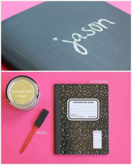 DIY Easy Cheap Composition Notebook Chalkboard Upgrade from warm hot chocolate here.