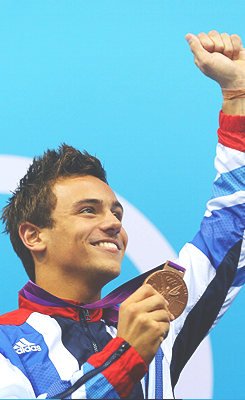 Bronze medallist Tom Daley of Great Britain .    