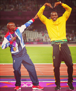  Mohamed Farah of Great Britain and Usain