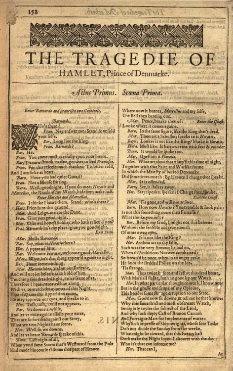 classicalallurements: Hamlet, First Folio 1603