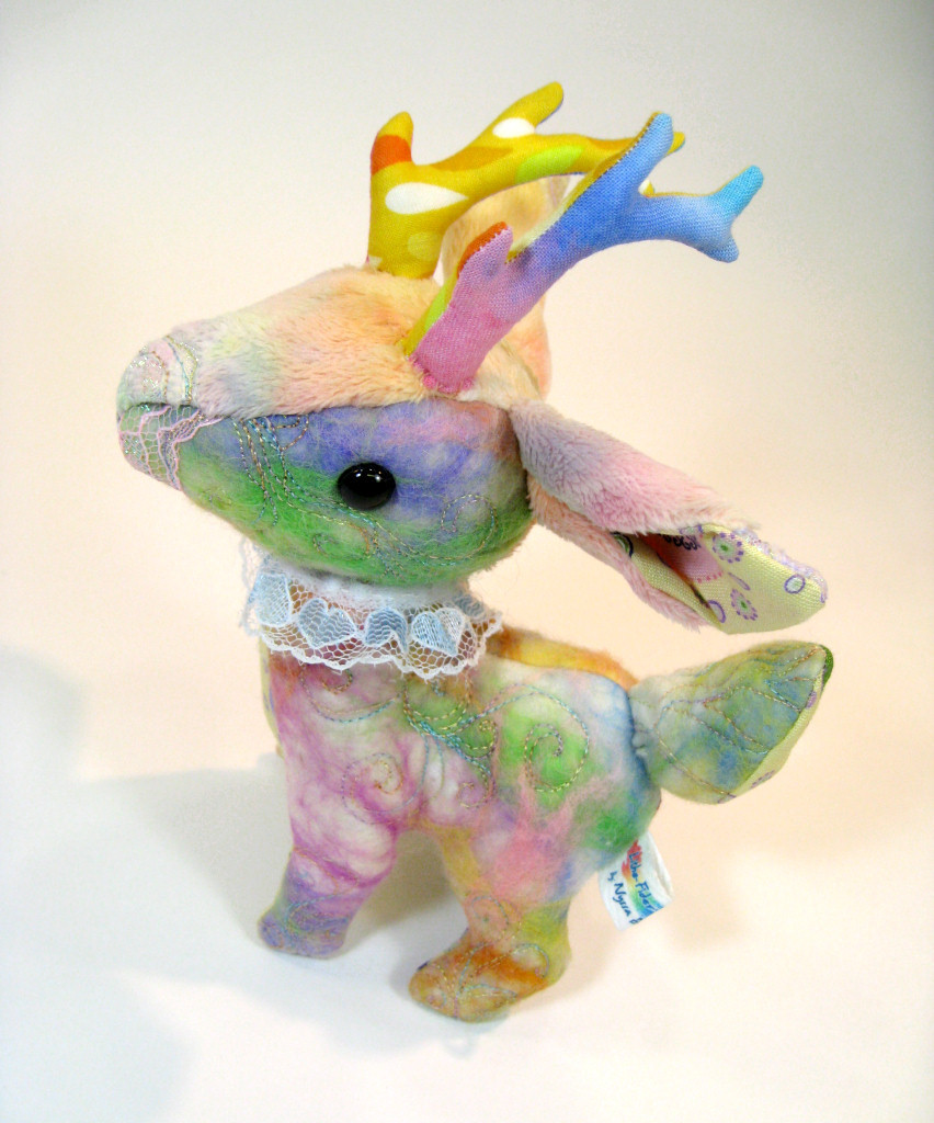 lithefider:  “Circus Buck” - a heavily detailed, mostly wool felt deer plush.