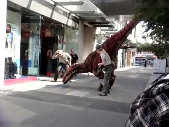 silencingthedrums:  queenston:  adriofthedead:  videohall:  Velociraptor in Melbourne  HOLY SHIT THAT IS SO COOL  wow!  If I had a million dollars, I’d commission something like this to wear to a con.  I would wear this everywhere. Is there a job for