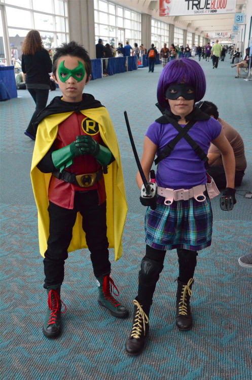 floresfabrications:Damian Wayne and Hit Girl. Delayed us 15 minutes. It was awesomeTaken with a Niko