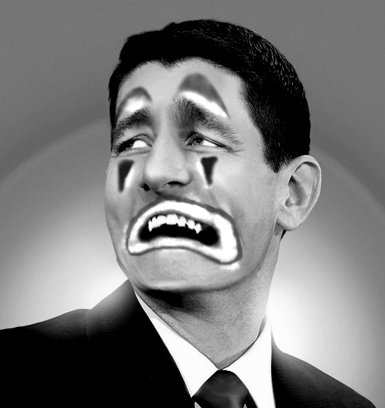 an ode to paul ryan:
your sad clown eyes-
like lemons having been juiced,
close upon themselves
and excrete
droplets of a sour nature
which reflect
the circus light of your life,
your public show-
met by onlookers
with a grasp of reality
a...