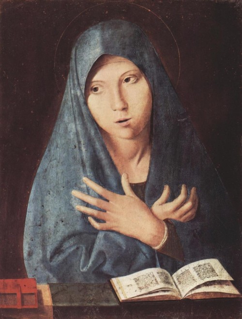 Virgin Annunciate (c. 1476). Antonello da Messina (ca. 1430–1479). Palazzo Abatellis, Palermo. The f