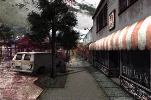 saveroomminibar:  Silent Hill 2. Outdoor Environment Developments from The Art of Silent Hill.