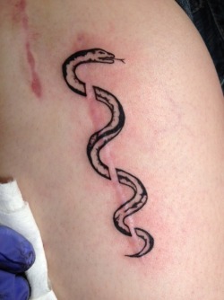 fuckyeahtattoos:  This is the Rod of Asclepius,
