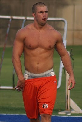 shitifuckinglove:  College jock takin in some fuckin practice time on the field 