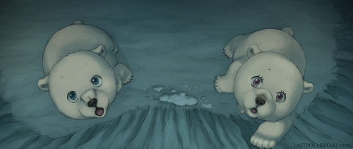 lcibos:Stella and Nanook peer out of the den. A panel from Last of the Polar Bears pg 12. See the fu