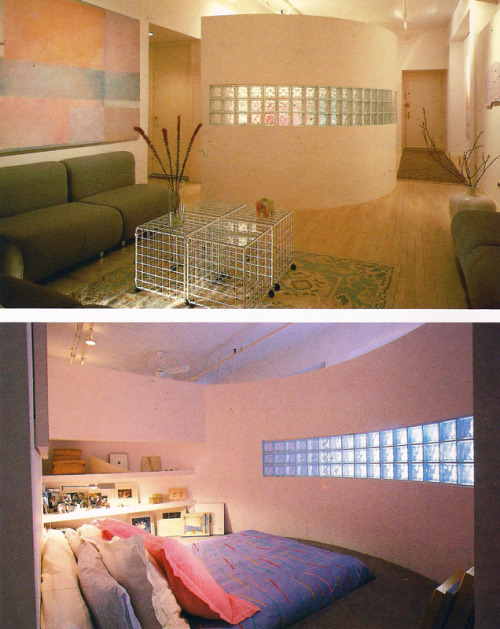 zonkout:Allison Lasley SoHo loft, 1985.i fucking love glass tiling. we need to bring that back.