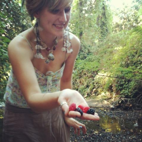 In spite of anxieties, a smile. Ripe, wild blackberries.