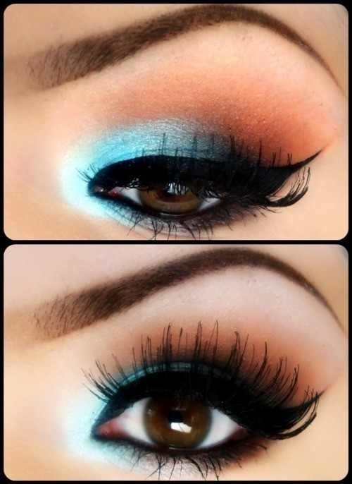 livewithlotsofstyle:  Blue/Turquoise eye makeup.