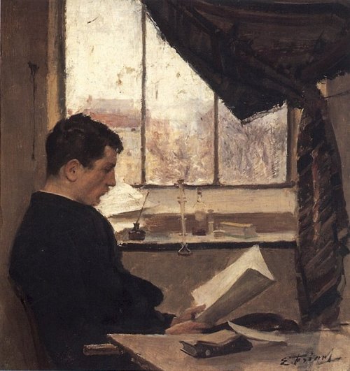 Émile Friant (French, 1863-1932), Autoportrait, dit Un étudiant (Self-portrait, called A Student), 1885. Oil on panel. Musée des Beaux-Arts de Nancy.