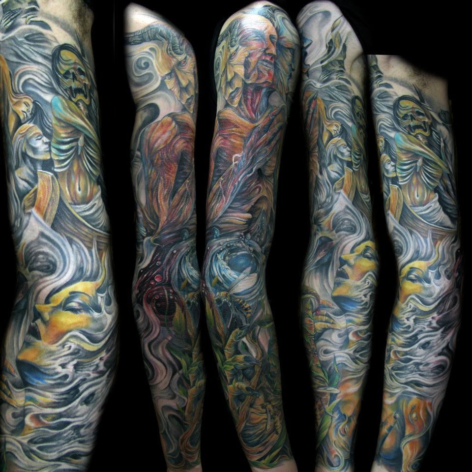 fuckyeahtattoos:  Finally finished with my sleeve! It’s based off of Dante Alighieri’s