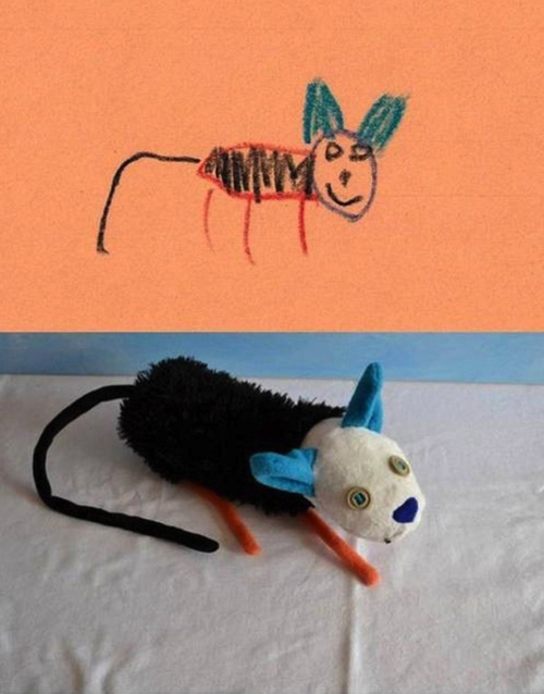 There's a toy company that  turns children's drawings into plush toys.
