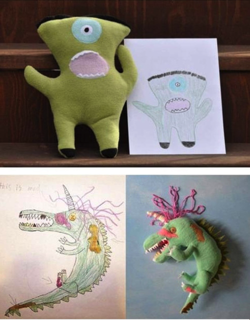 There's a toy company that  turns children's drawings into plush toys.