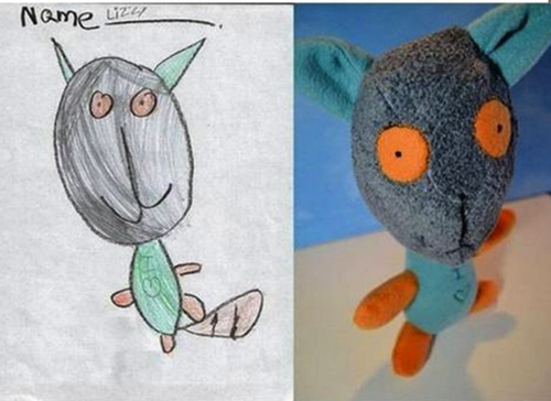 There's a toy company that  turns children's drawings into plush toys.