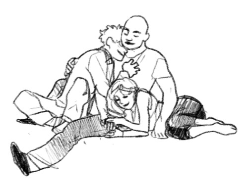 kickingshoes:Issac, Boyd, and Erica cuddling &lt;3