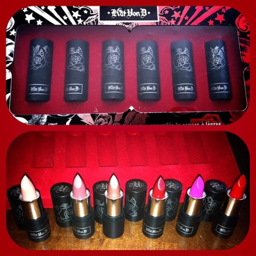 Special thanks to my cousin for this *A* I love all these lipsticks #lipstick #makeup #katvond #girl