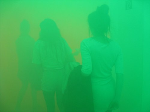 ifthisisawoman:  Olafur Eliasson Din blinde passager 2010 a 90-metre-long tunnel installation that is a densely fogged environment, providing visibility at just 1.5 metres.  This calculated circumstance forces museumgoers to use senses other than sight