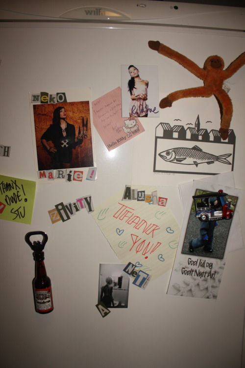 Print Collection Updated: Rachel Dashae by J Isobel De Lisle Alysha Nett by Brian Saculles Hattie Watson by Walnutwax Vaunt, Helene and Jenny by Kris Andersen (me) And on the fridge Jack the Monkey (guess who he`s named after) guards the thank yous notes.