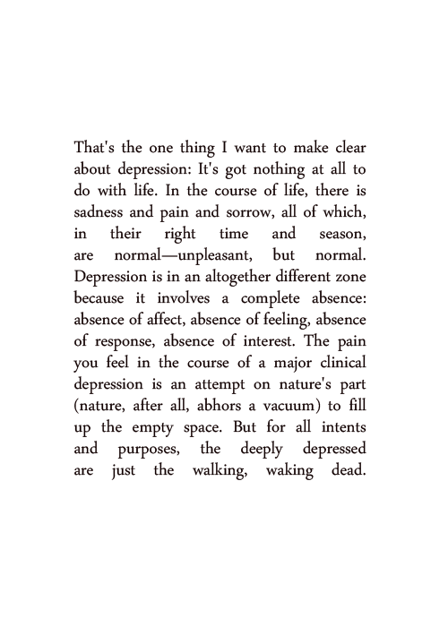 from Prozac Nation by Elizabeth Wurtzel.