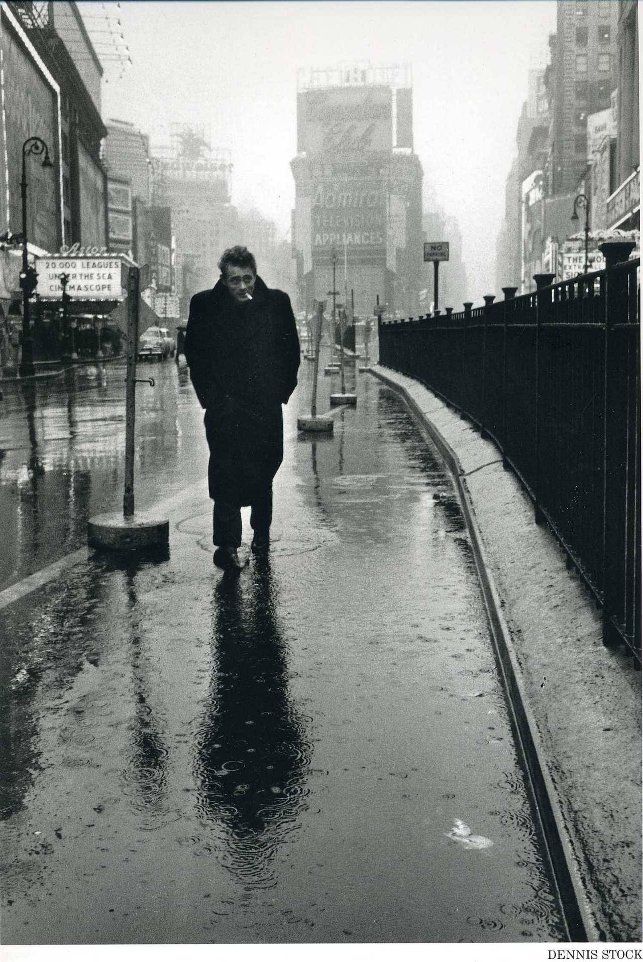 mrdominos:  James Dean in Times Square, NYC 