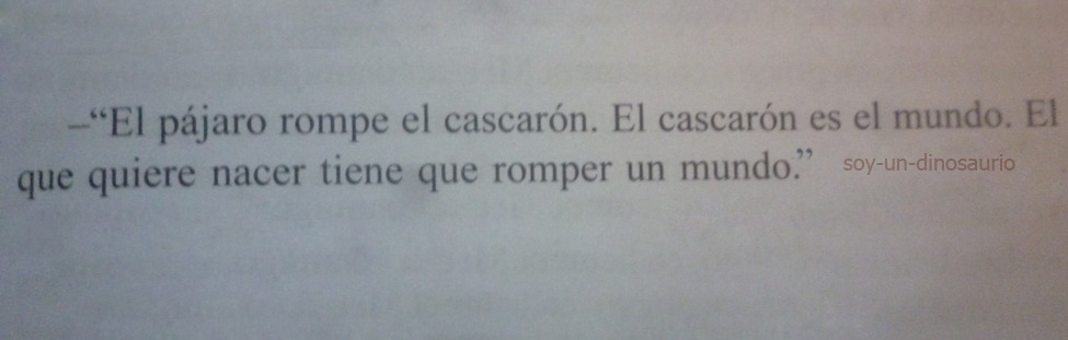 viviendobajopresion:  soy-un-dinosaurio:  Demian.  Le dije a mi mejor amigo que leería
